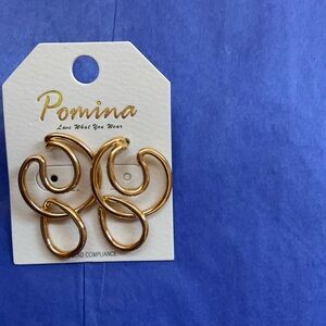 Pomina Gold Interlocking Loop Earrings - Gold